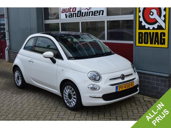 Fiat 500 0.9 TwinAir Turbo Lounge O.a; Pano, Cruise, Bluetoo, Auto's, Fiat, Te koop, ABS, Airbags, Airconditioning, Alarm, Bluetooth