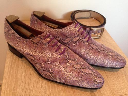 Pepe Milan herenschoenen 42 leder paars snake print +riem, Kleding | Heren, Schoenen, Nieuw, Veterschoenen, Overige kleuren, Ophalen