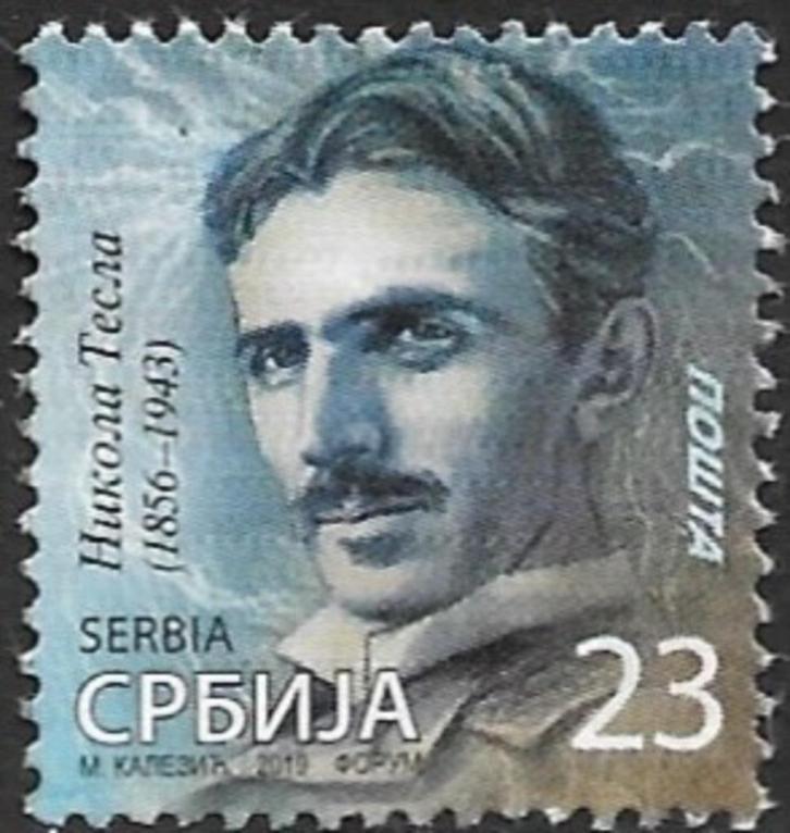 Servië 2019 mi.881 wetenschapper NIKOLA TESLA  nom. 23, Postzegels en Munten, Postzegels | Europa | Overig, Gestempeld, Overige landen