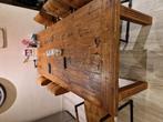 Robuste zware grenen tafel., Huis en Inrichting, Tafels | Eettafels, Ophalen, Gebruikt, 200 cm of meer, 50 tot 100 cm