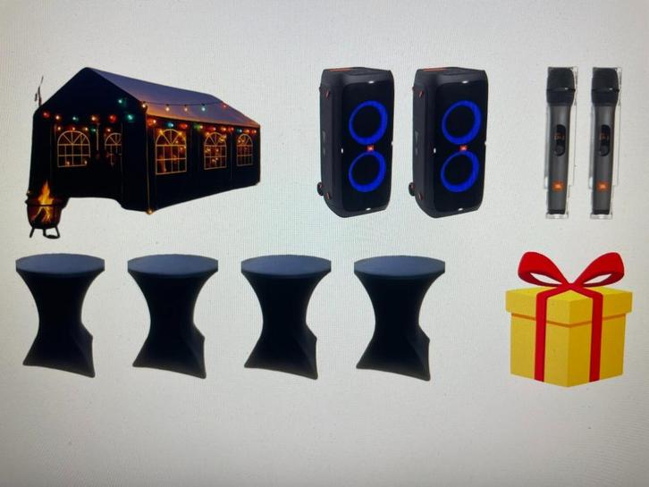 Party&Pieces combideal 2 te huur, Hobby en Vrije tijd, Feestartikelen | Verhuur, Nieuw, Overige, Ophalen