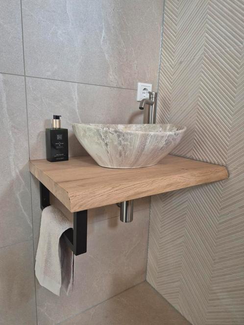 Massief eiken plank, wastafelblad, Doe-het-zelf en Verbouw, Hout en Planken, Nieuw, Plank, Eiken, Minder dan 200 cm, 25 tot 50 mm