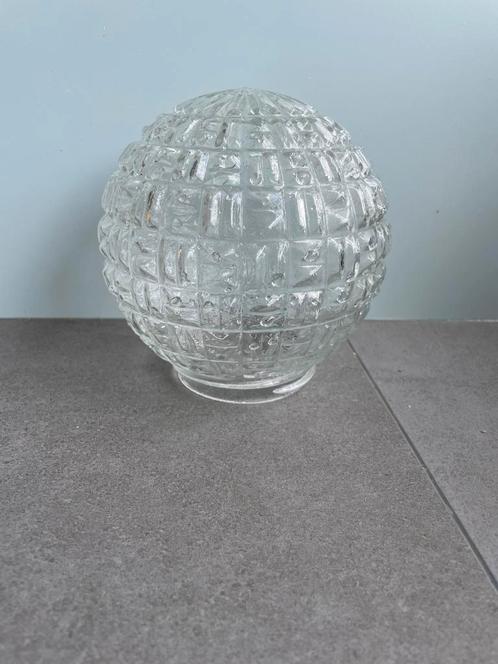 Glazen vintage bollamp kapje, Huis en Inrichting, Lampen | Plafondlampen, Zo goed als nieuw, Ophalen of Verzenden