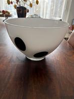 Witte schaal met zwarte stippen vintage Ikea, Gebruikt, Schaal, Rond, Ophalen of Verzenden