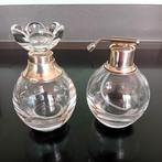 Zilveren parfumflesjes met glas, Ophalen of Verzenden