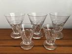 5 x Verrerie Doyen Art Deco liquor glazen 3 + 2 kleinere, Antiek en Kunst, Antiek | Glas en Kristal, Ophalen of Verzenden