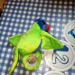 Fluitende papegaai parkiet knuffel met polishouder 18 cm, Ophalen of Verzenden
