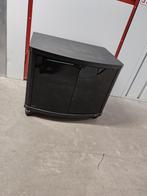 TV / Audio kastje op wieltjes met glazen deurtjes., Huis en Inrichting, Ophalen, Minder dan 50 cm, Gebruikt, Glas