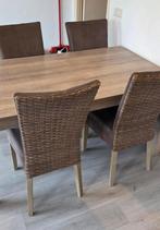 Eettafel met 4 stoelen en 2 bijpassende salontafels, Huis en Inrichting, Tafels | Eettafels, Ophalen, 50 tot 100 cm, Zo goed als nieuw