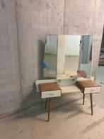 Vintage Kaptafel met Spiegel, Huis en Inrichting, Tafels | Kaptafels, Ophalen of Verzenden, Gebruikt, Hout, 100 tot 150 cm