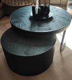 Salontafel Visgraat Mango Hout, 50 tot 100 cm, Rond, Zo goed als nieuw, Modern