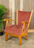 Oude oudroze vintage fauteuil uit de jaren 60, Minder dan 75 cm, Gebruikt, Hout, 50 tot 75 cm