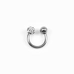 RVS Hoefijzer + Strass Bolletje Piercing Neus Septum Tragus, Staal, Birgitta-Gracht 33, 6465 EL Kerkrade, Nederland, Verzenden