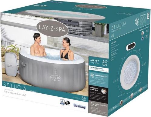 NIEUW: Jacuzzi Lay-Z-Spa St. Lucia 170x66cm, Tuin en Terras, Bubbelbaden en Hottubs, Nieuw, Opblaasbaar, Afdekzeil, Filter, Pomp
