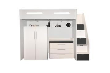 Options hoogslaper - 90x200 - Wit/antraciet (zelf samen te s beschikbaar voor biedingen