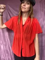 Vintage rode blouse / shirt  - Jaren 90 - 42/XL, Kleding | Dames, Blouses en Tunieken, Gedragen, Maat 42/44 (L), Vintage, Ophalen of Verzenden