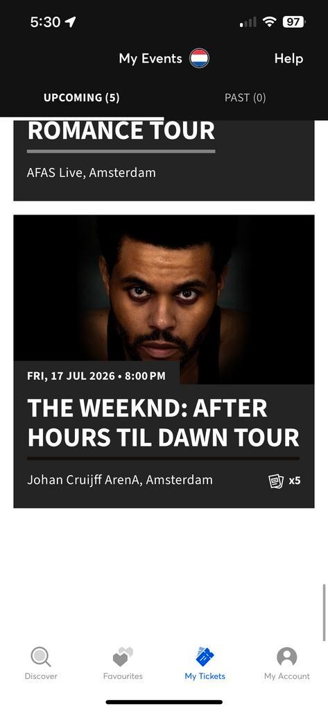 The Weeknd Amsterdam ArenA 17 juli, Tickets en Kaartjes, Concerten | Overige, Twee personen, Juli