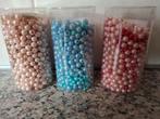 Set van 3 buizen met parelmoer kralen, Ophalen of Verzenden, Nieuw, Kraal