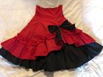 Rood met zwart katoenen Lolita rok maat 128, Ophalen of Verzenden, Zo goed als nieuw, Jurk of Rok