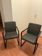 5x Industriële eettafel stoelen antraciet metaal, Ophalen, Zo goed als nieuw, Metaal, Grijs