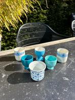 Mix & match porselein eierdopjes blauwtinten,vintage, Antiek en Kunst, Ophalen of Verzenden