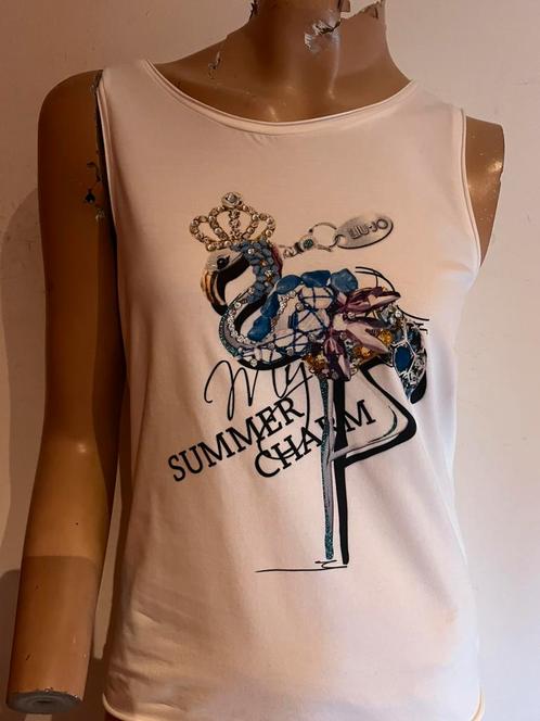 LIU JO top maat it 42 S  origineel ZGAN, Kleding | Dames, Tops, Zo goed als nieuw, Maat 36 (S), Wit, Zonder mouw, Ophalen of Verzenden