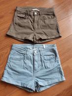 2 x korte broek 170 H&M. 1 X groen, 1 x lichtblauw., Broek, Meisje, H&M, Ophalen of Verzenden
