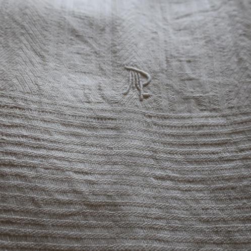 ANTIEK DAMAST MEANDER GEWEVEN TEXTIEL KEUKENDOEK, Antiek en Kunst, Antiek | Kleden en Textiel, Ophalen of Verzenden
