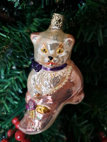 Unieke kerstbal van Inge Glas, kat in schoen beschikbaar voor biedingen