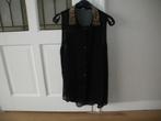 leuk zwart mouwloos blousje siersteentjes merk hstra mt 40, Kleding | Dames, Tops, Maat 38/40 (M), Zwart, Ophalen of Verzenden