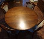 Eiken Eettafel Rond of Ovaal verstelbaar, Huis en Inrichting, Tafels | Eettafels, Eikenhout, Ophalen of Verzenden, Zo goed als nieuw