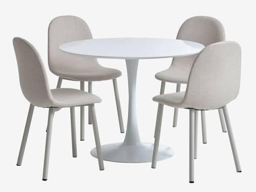 Ronde eettafel Jysk - Ringsted 100 cm, Huis en Inrichting, Tafels | Eettafels, Zo goed als nieuw, 100 tot 150 cm, Rond, Ophalen