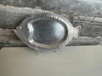VTG Zilver Gehamerd Aluminium Vis Serveerschaal Jaren 70, Huis en Inrichting, Ophalen of Verzenden, Gebruikt, Ovaal, Metaal