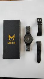 Volledig zwarte MSTR horloge MOONPHASE limited edition, Ophalen of Verzenden, Staal, Overige merken, 1960 of later