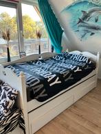 Wit houten bed met extra bed, Kinderen en Baby's, Kinderkamer | Bedden, Lattenbodem, Zo goed als nieuw, 85 tot 100 cm, Ophalen