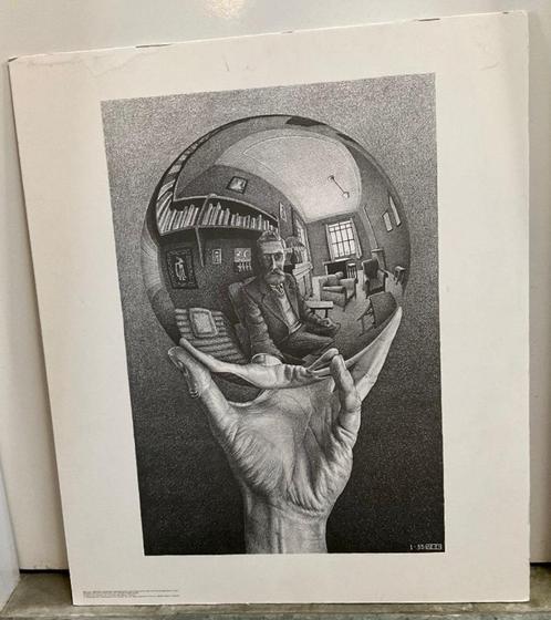 Door Erven MAURITS ESCHER uitgegeven Sphere met Zelfportret, Antiek en Kunst, Kunst | Schilderijen | Klassiek, Ophalen