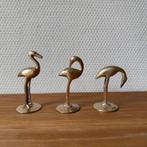 3 Vintage Messing Miniatuur Flamingo Beeldjes, Letterbak, Ophalen of Verzenden, Koper
