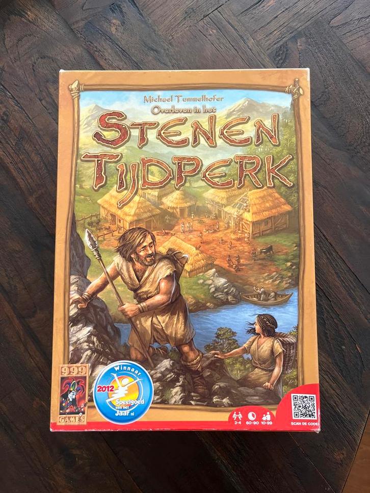 Stenen Tijdperk Bordspel - 999 Games, Hobby en Vrije tijd, Gezelschapsspellen | Bordspellen, Gebruikt, Drie of vier spelers, Ophalen of Verzenden