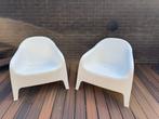 4 Witte Kuipstoelen - Tuin/Terras, Huis en Inrichting, Stoelen, Ophalen, Kunststof, Gebruikt, Twee