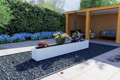 Stalen Plantenbak 300x30x30cm wit !!!OUTLET!!!, Tuin en Terras, Bloembakken en Plantenbakken, Nieuw, Metaal, Binnen, Balkon, Tuin