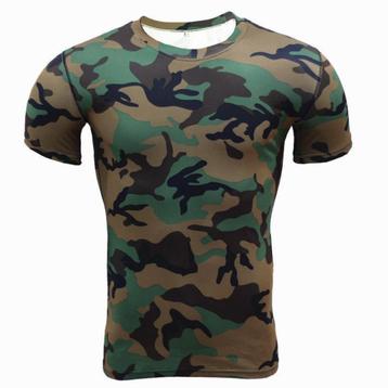 Heren camouflage compressie shirt fitness camo leger t-shirt beschikbaar voor biedingen