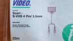 Kabel met SCART plug S-VHS 4 Pin Plug 3.5mm Stereo Plug, Ophalen, Nieuw, 10 meter of meer, Scartkabel