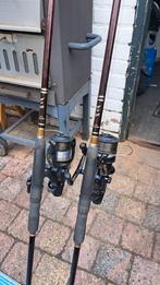 Karperhengels incl molens en foudraal, Ophalen of Verzenden, Zo goed als nieuw, Werphengel