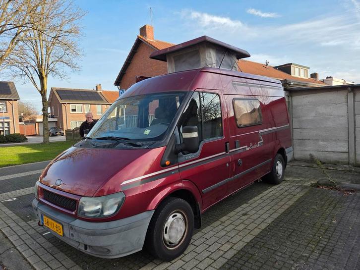 Ford Transit Camper, 2 persoons, 2001, met voortent!, Caravans en Kamperen, Campers, Particulier, tot en met 2, Buscamper of Camperbus