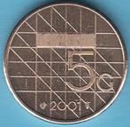 Nederland Vijfje (5 gulden) 2001 UNC in munthouder, Postzegels en Munten, Munten | Nederland, Ophalen of Verzenden, Koningin Beatrix