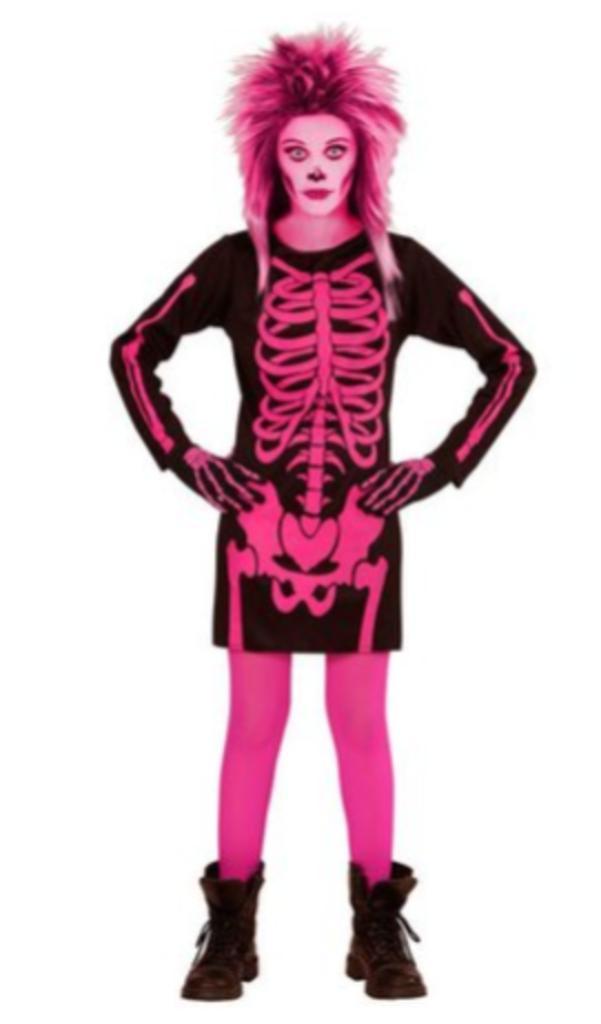Leuke Skelet jurk mt 158, Kinderen en Baby's, Carnavalskleding en Verkleedspullen, Nieuw, Meisje, 158 t/m 164, Ophalen of Verzenden