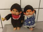 2 vintage Monchichi Monchhichi aapjes, Ophalen of Verzenden, Zo goed als nieuw