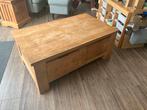 Massief teak houten salontafel met lades, Huis en Inrichting, Tafels | Salontafels, Ophalen, Gebruikt, 100 tot 150 cm, Teakhout