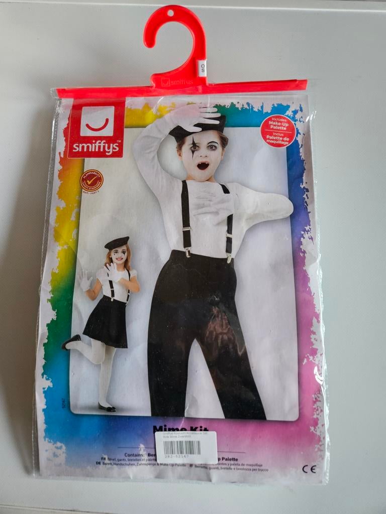 Mime Speler Verkleedset Carnaval, Ophalen of Verzenden, Nieuw, 122 t/m 128, Jongen of Meisje