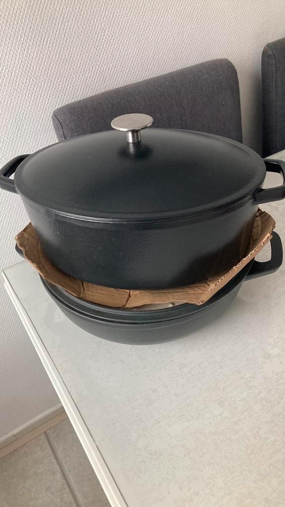 Gietijzeren gietijzer pannen pan hapjes pan kookpan, Huis en Inrichting, Keuken | Potten en Pannen, Zo goed als nieuw, Koekenpan of Braadpan